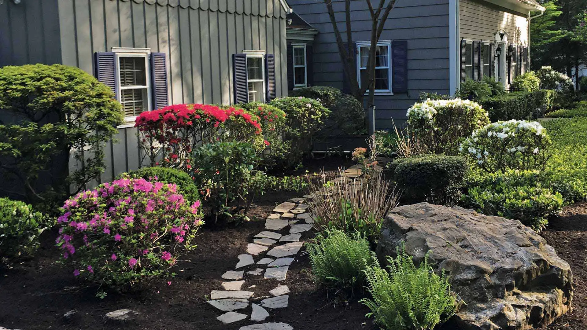 Backyard garden with professional landscaping service around Newark, NJ